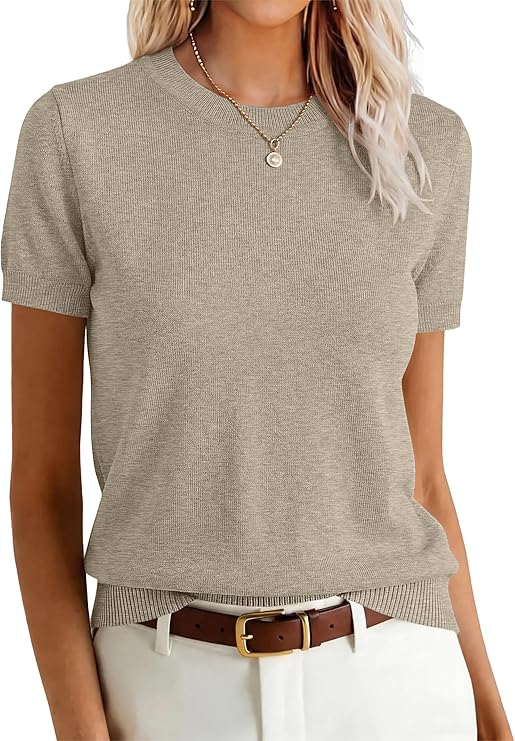 Arach&Cloz Women's Loose Fit Wool Blend Summer Sweater