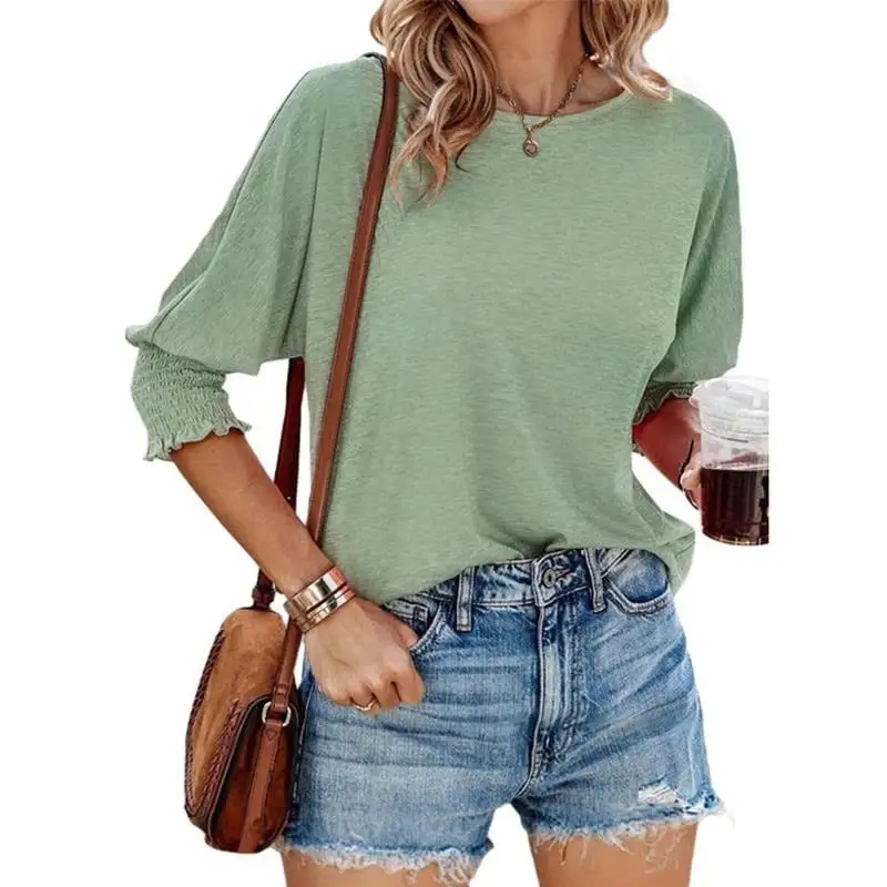 Women's 2026 Fashion Tops 3/4 Sleeve T-Shirts Cute Crewneck Basic Business Tees