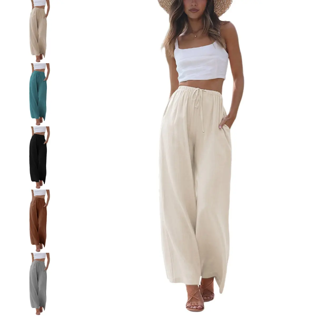 🔥Last Day 89% OFF🔥Women’s Cotton Linen Wide Leg Pants