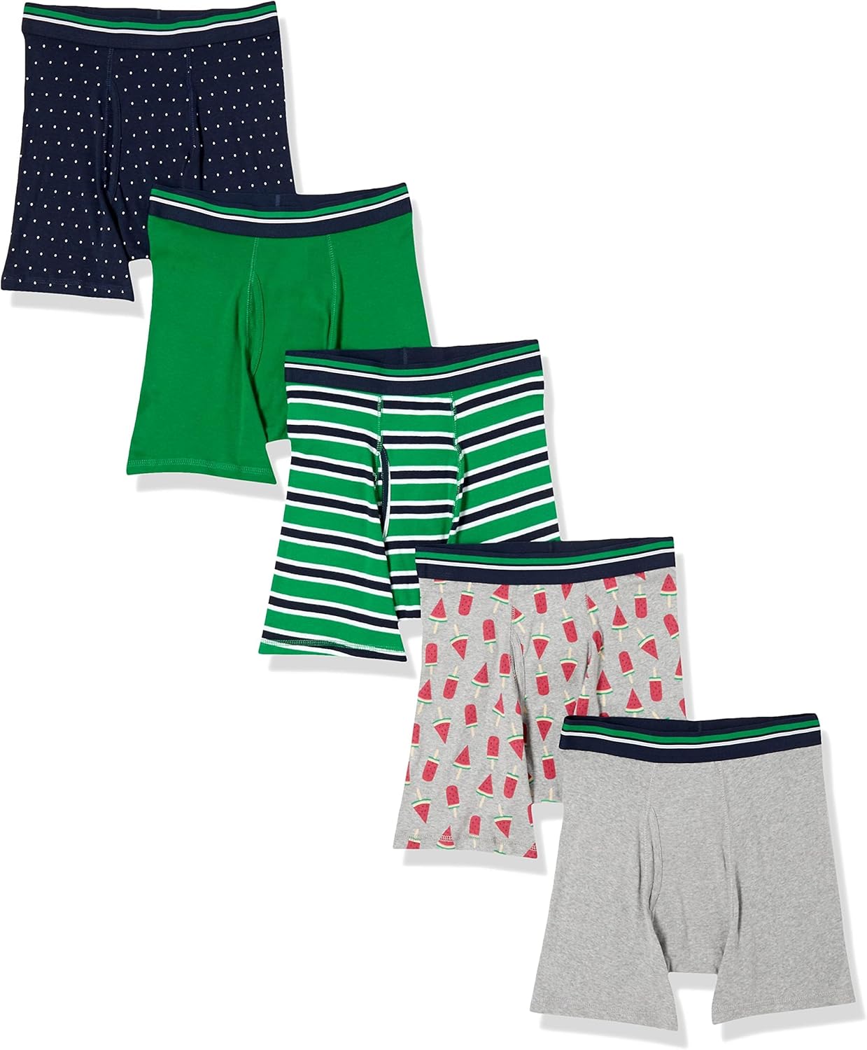 Basics Mens Underwear Boxer Briefs, Comfortable Cotton, Tag-Free, Pack of 5