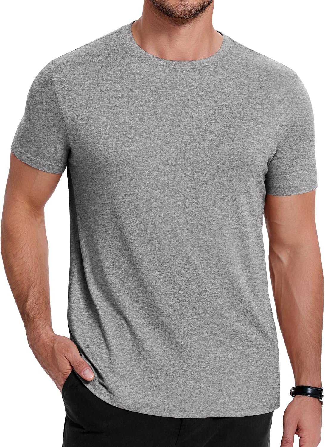 Men's short-sleeved crew neck casual summer basic T-shirt