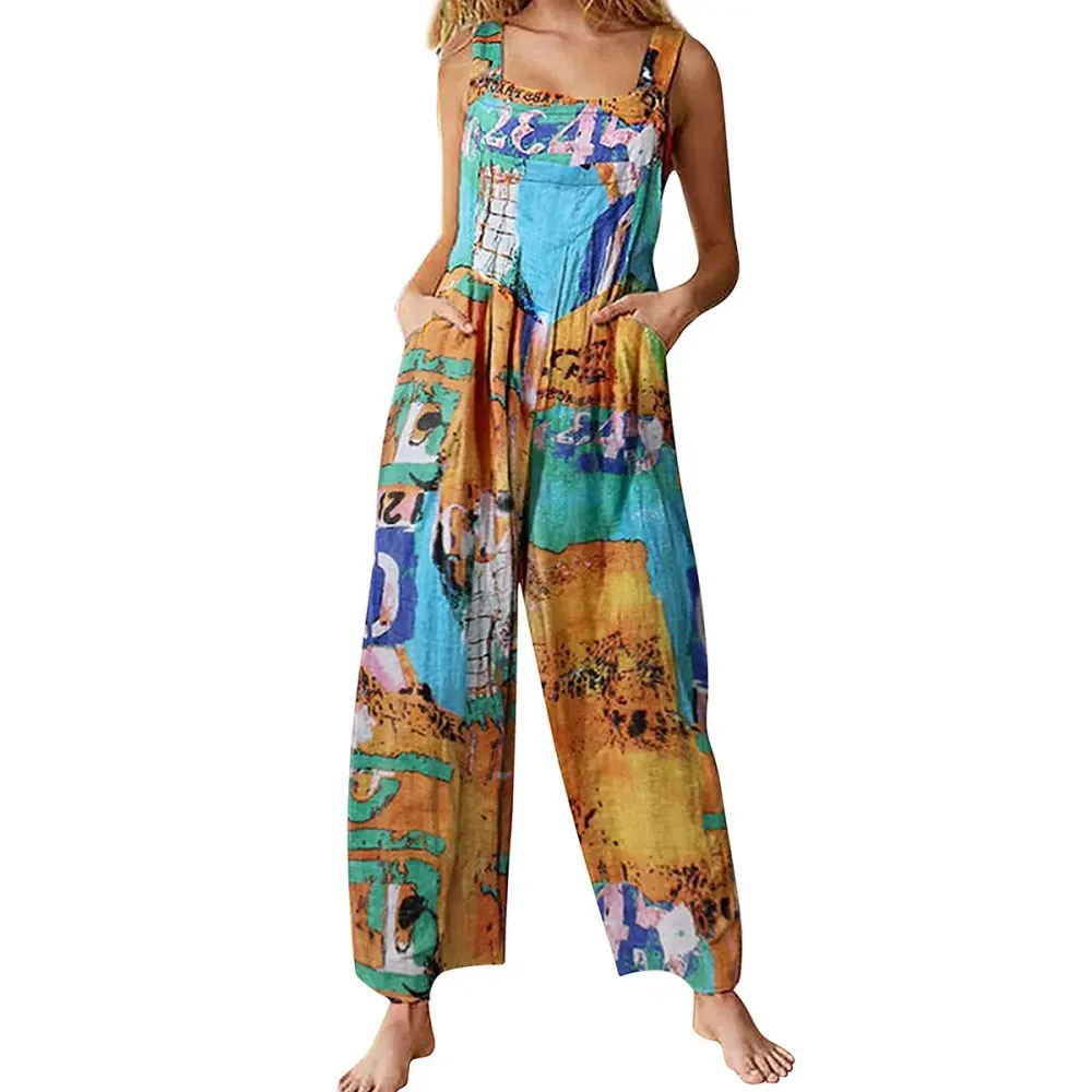 ⚡FINAL SALE⚡Patchwork Bohemian Pocket Jumpsuit