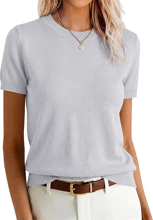 Arach&Cloz Women's Loose Fit Wool Blend Summer Sweater