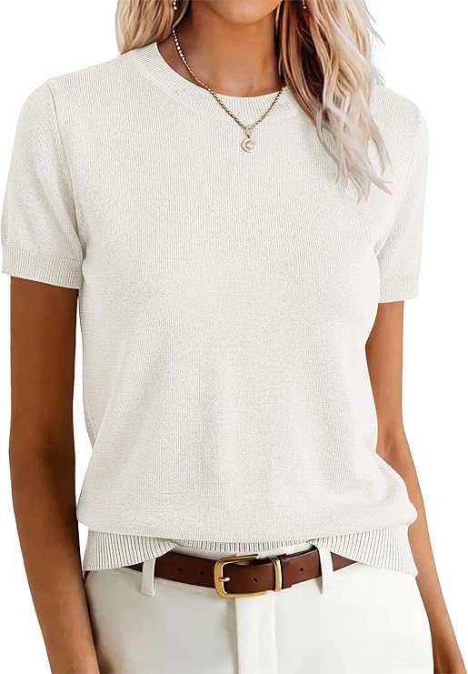 Arach&Cloz Women's Loose Fit Wool Blend Summer Sweater