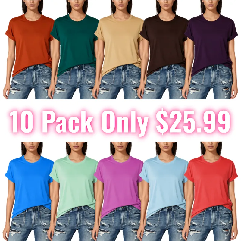 🔥Limited time deal 💥Women's Short Sleeve T-Shirts Multipack