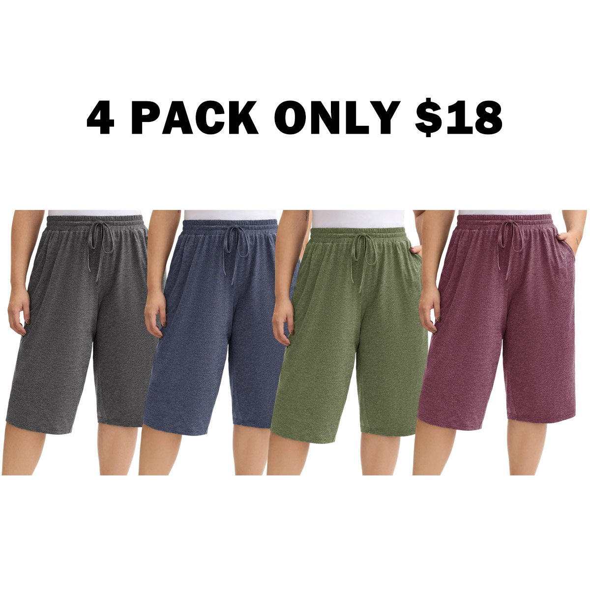 Women's Plus Size Wide-Leg Capri Lounge Baggy Pants