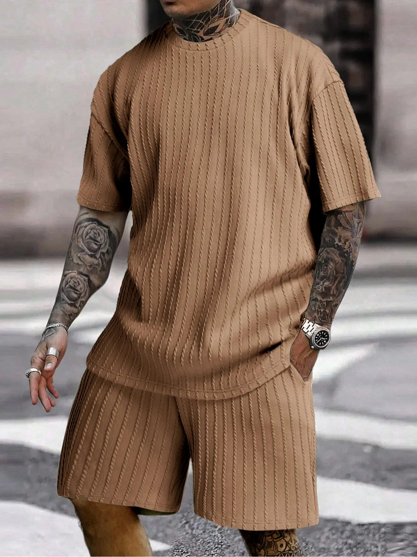 ⚡FINAL SALE⚡Men's Summer Casual Set - Breathable Tee & Drawstring Shorts