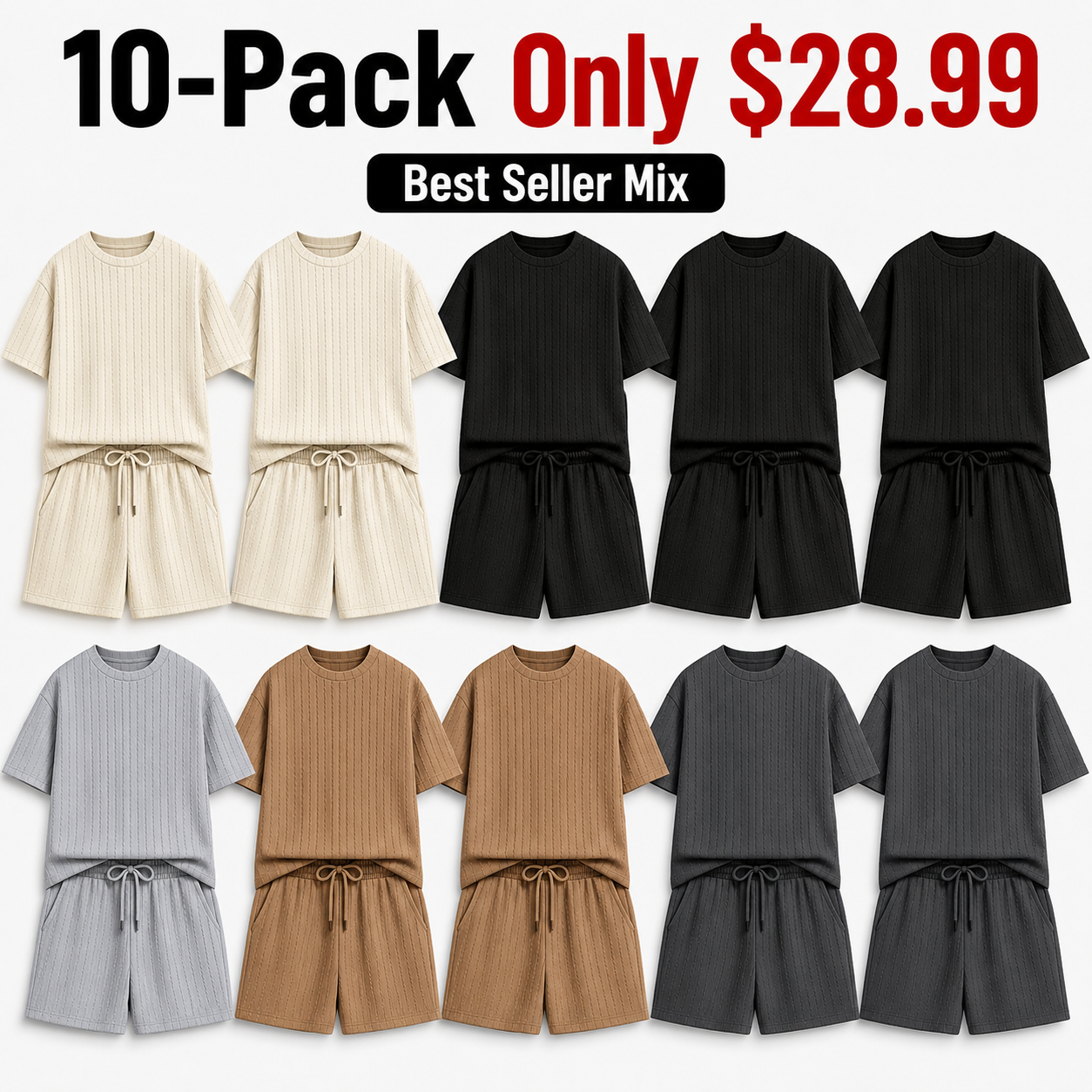 Men's Summer Casual Set - Breathable Tee & Drawstring Shorts