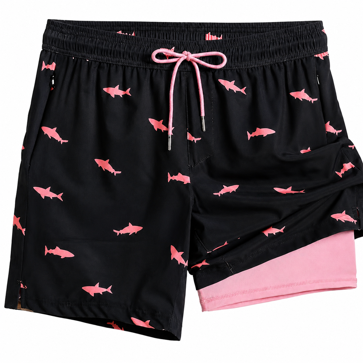 2 in 1 Mens Swim Trunks 7 Inch Swim Shorts