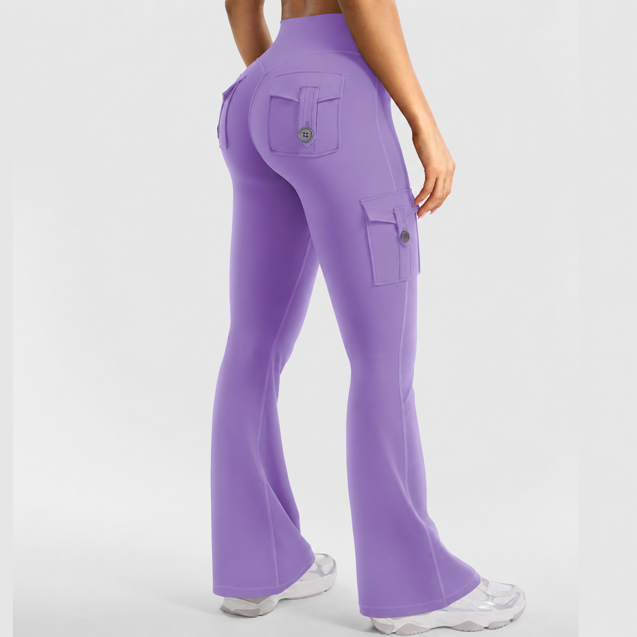 💥 8 Pack Only $24 | Women's Cargo Flare Leggings with Pockets 👖 High Waisted Hidden Scrunch Yoga Workout Pants ✨ No Front Seam Fitness Leggings