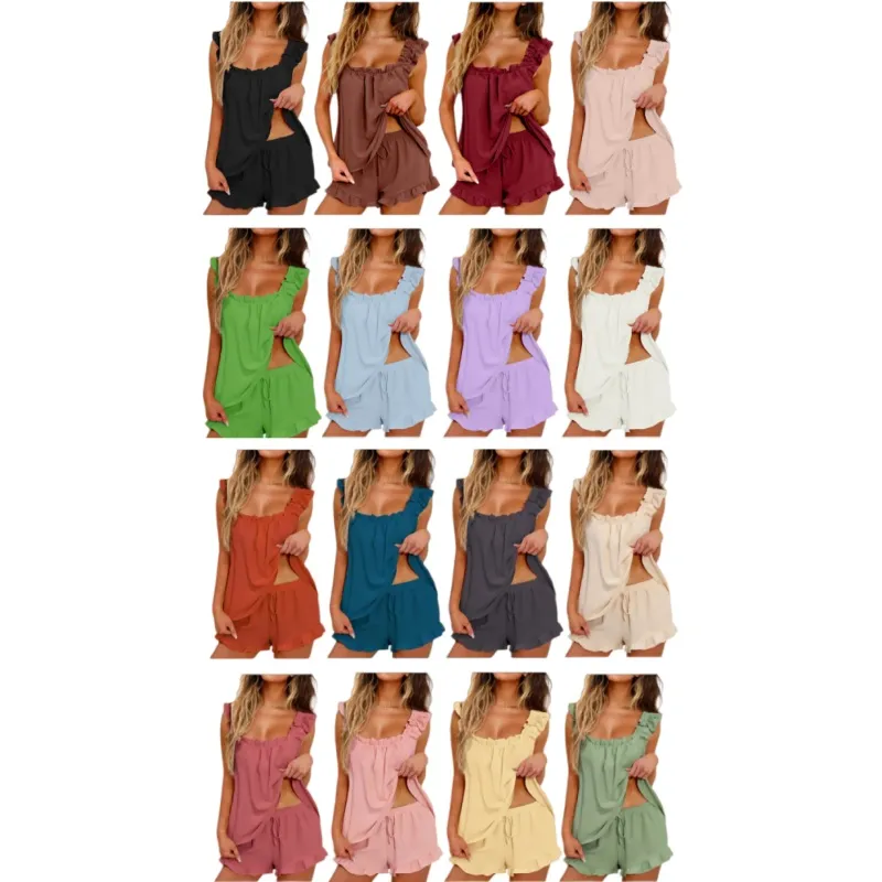 Women's 2-Piece Ruffle Pajama Set