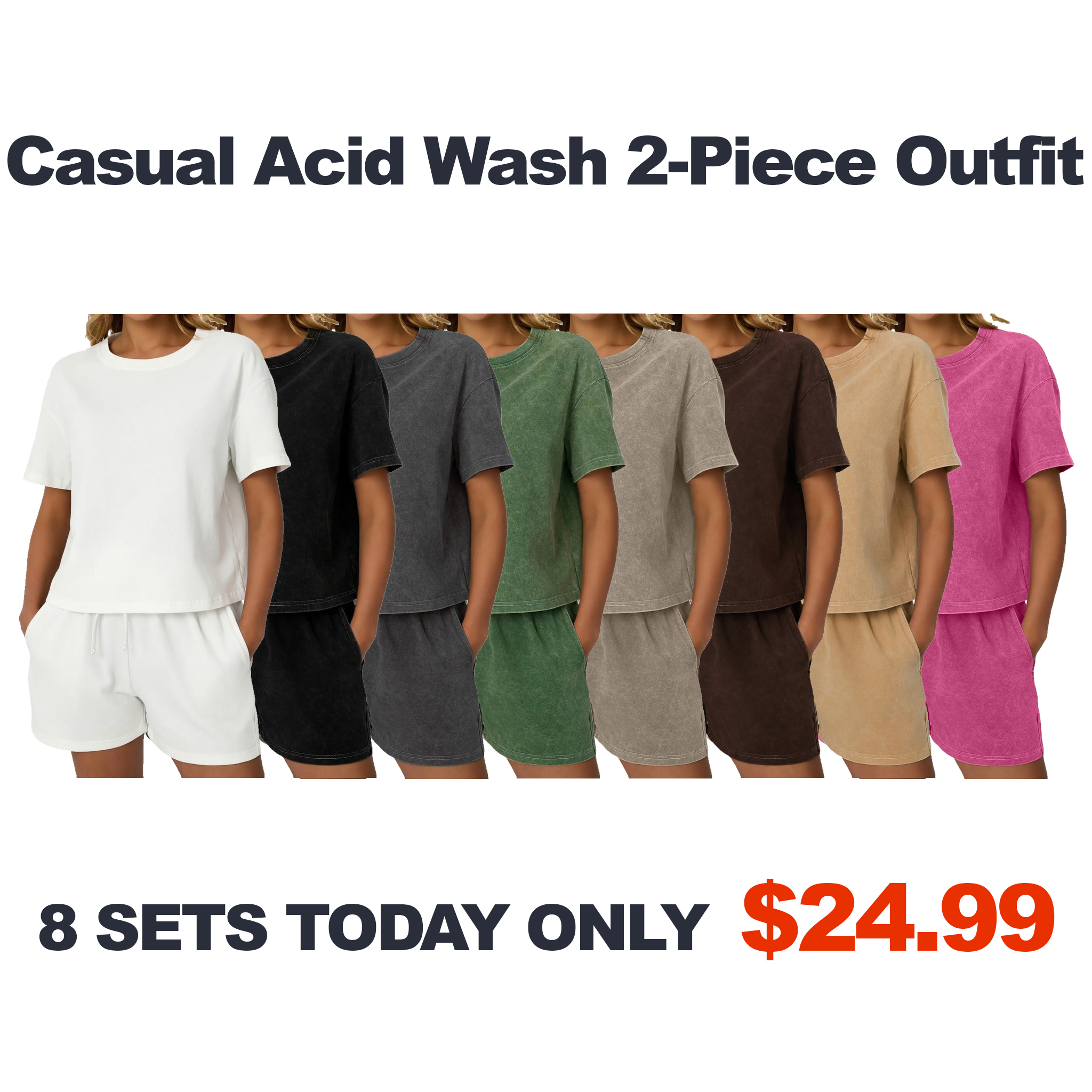 Fade Craft Casual Acid Wash 2-Piece Outfit