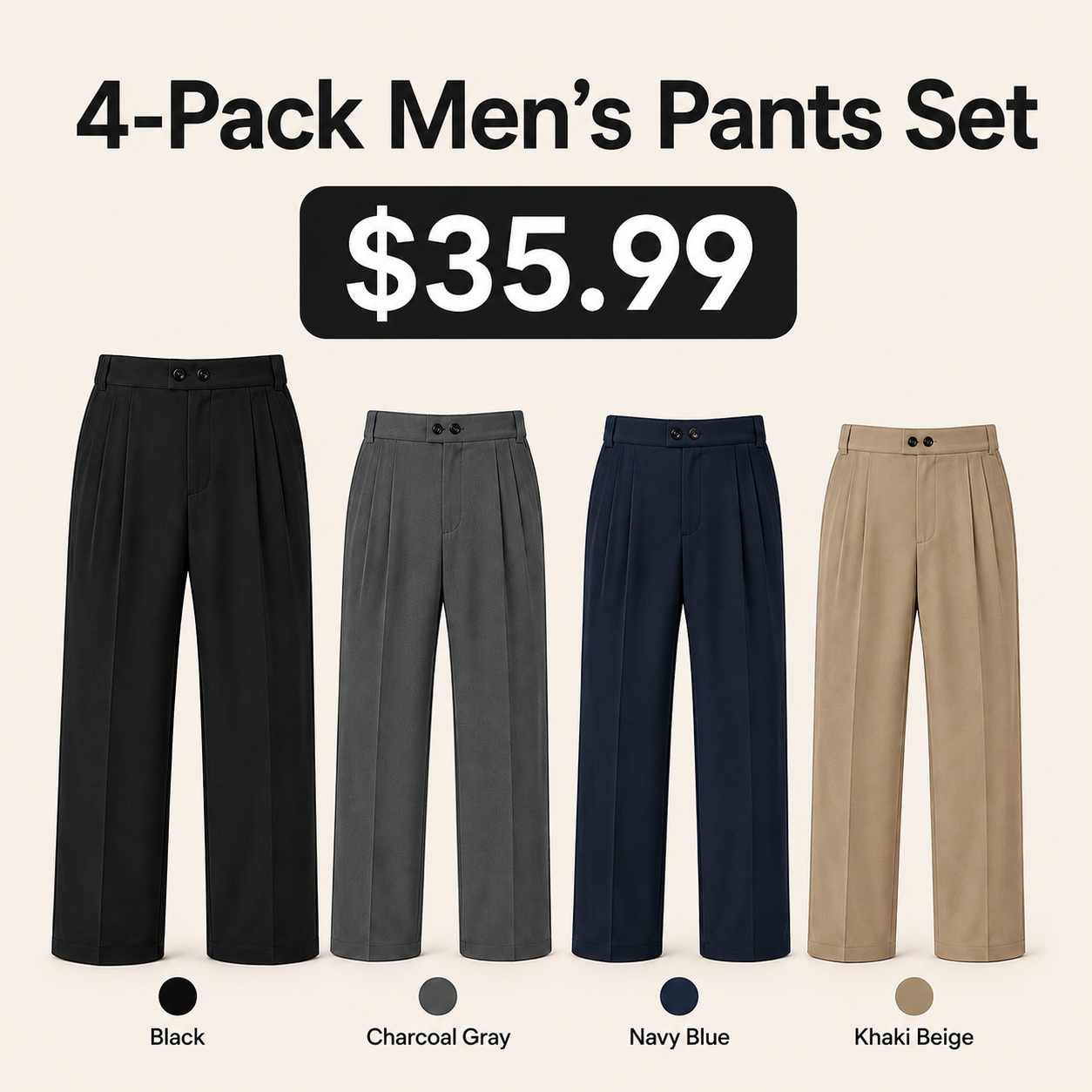 Men's Casual Loose-Fit Pants Set image 4