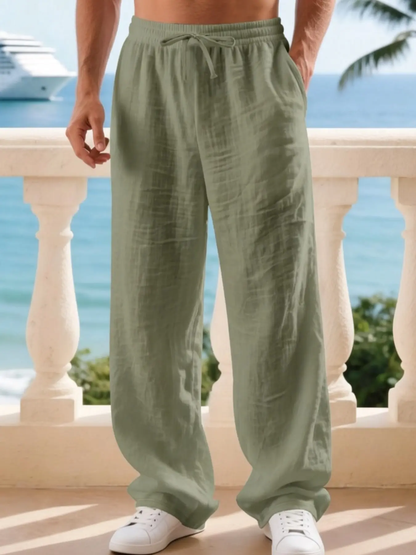 8-Pack Only $28.99 – Men’s Lightweight Linen-Feel Drawstring Casual Pants