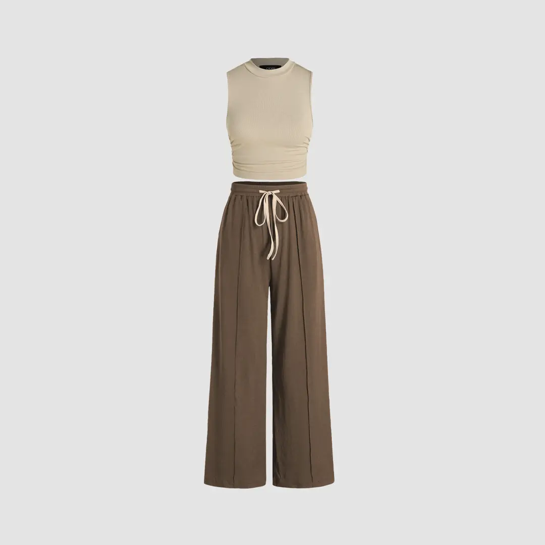 Cider [8 colors, Size 0-26] Tank Top & Elastic Waist Pants Set