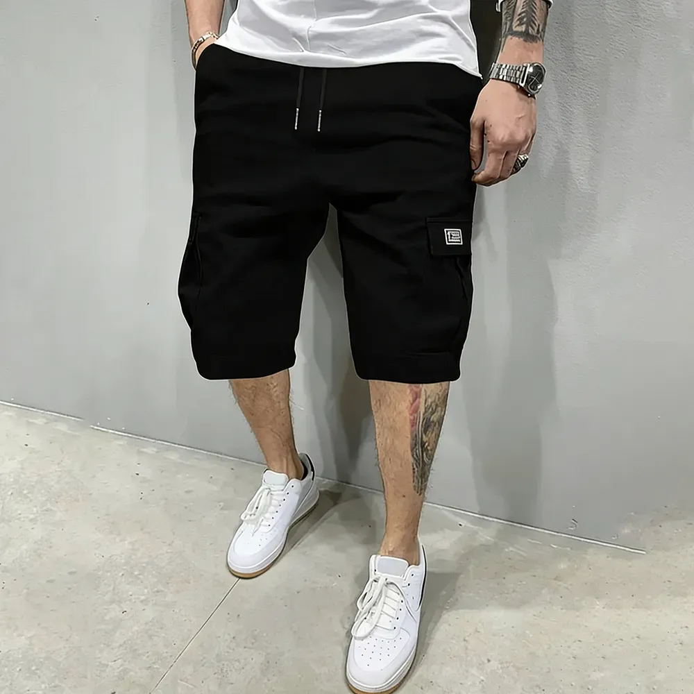 Men's Pockets Drawstring Cargo Shorts