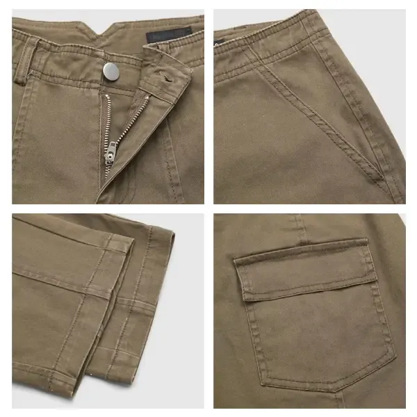 Solid Mid-Rise Baby Barrel Pants, High Stretch, Deep Pockets