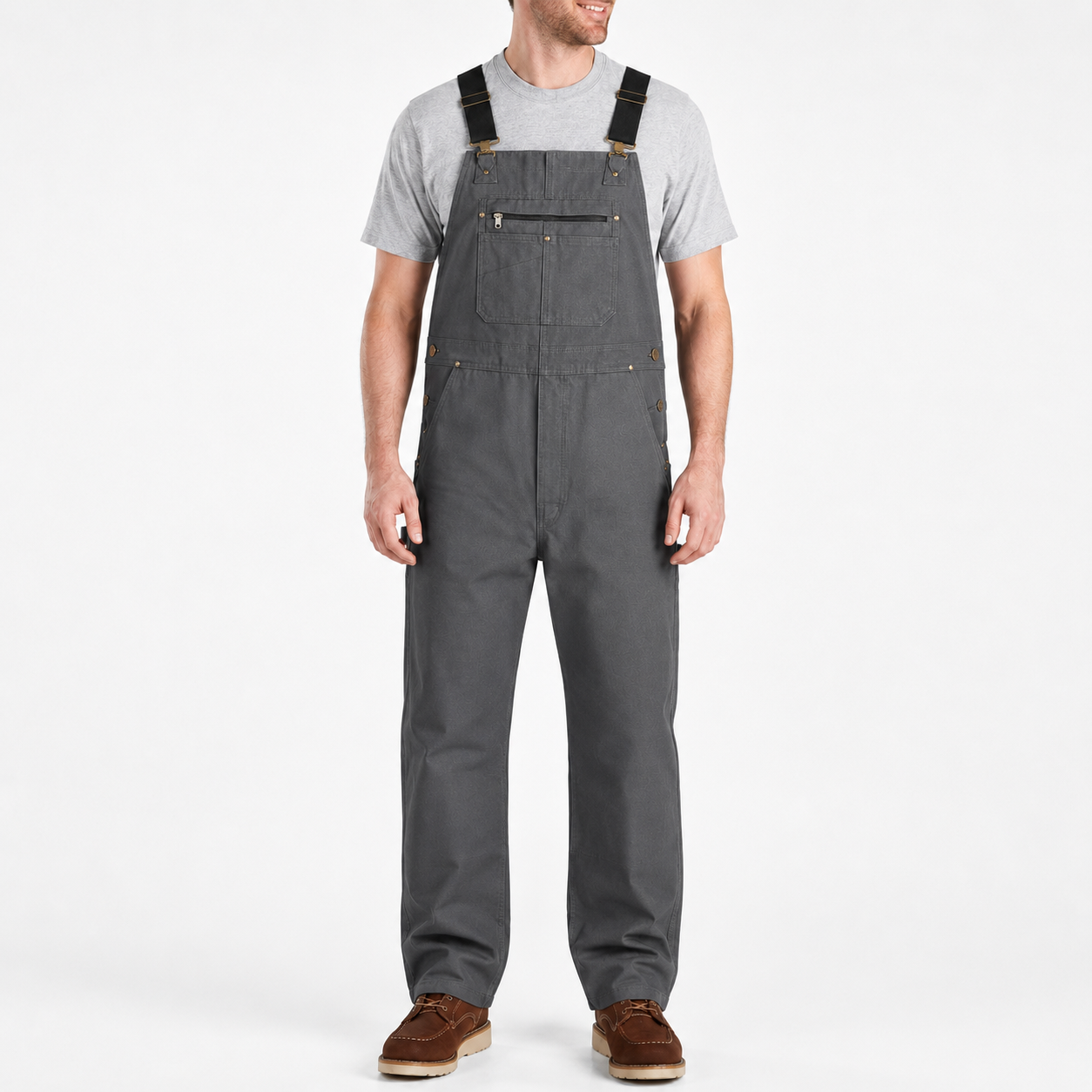 Iron Gray men’s utility bib overalls