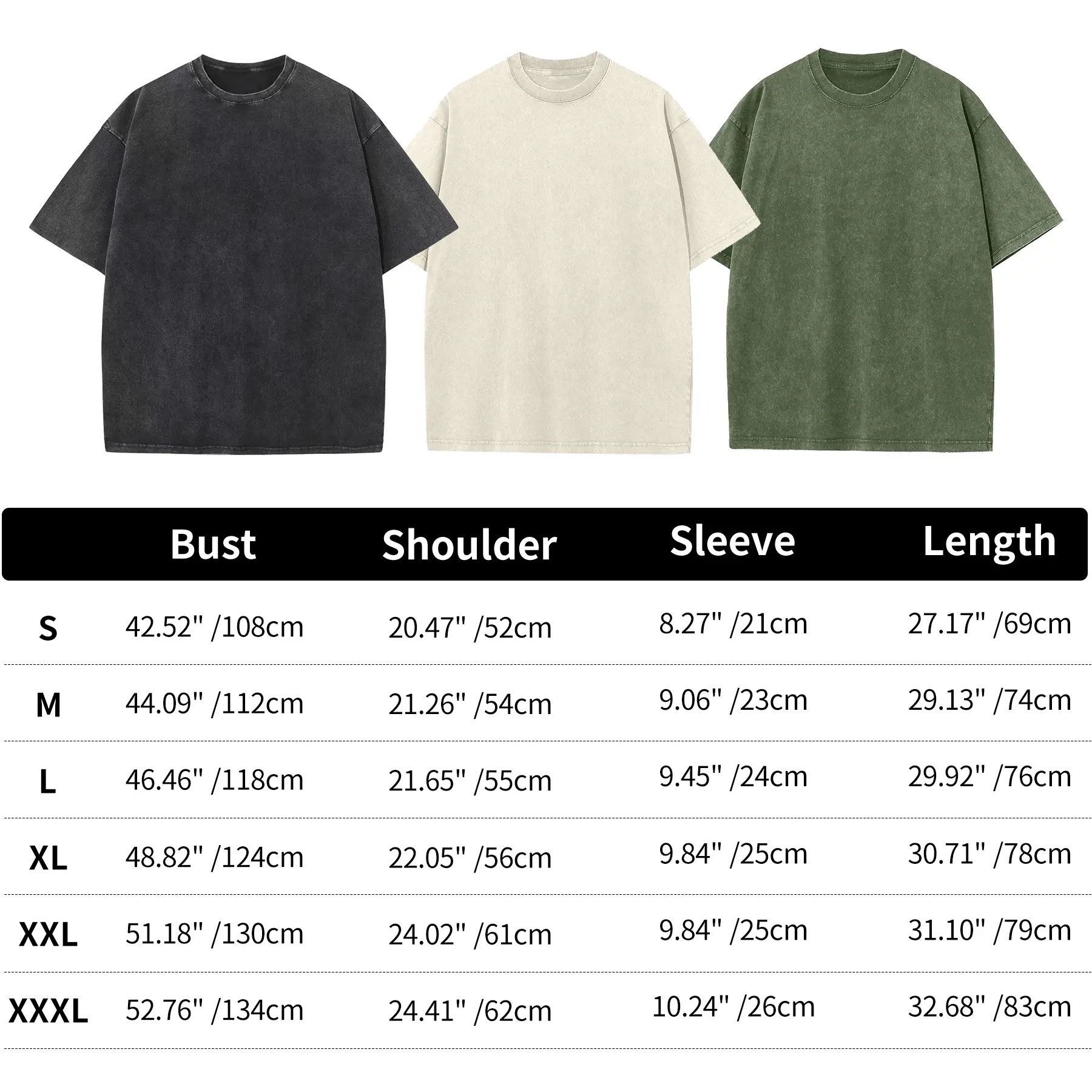 ARSSM 3 Pack Acid Wash Unisex Oversized Cotton T-Shirt Crew Neck Half Short Sleeve Summer Top Casual Loose Fit Solid Streetwear Comfortable Tees Basic Womenswear Shortsleeve Tshirt
