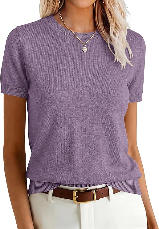 Arach&Cloz Women's Loose Fit Wool Blend Summer Sweater