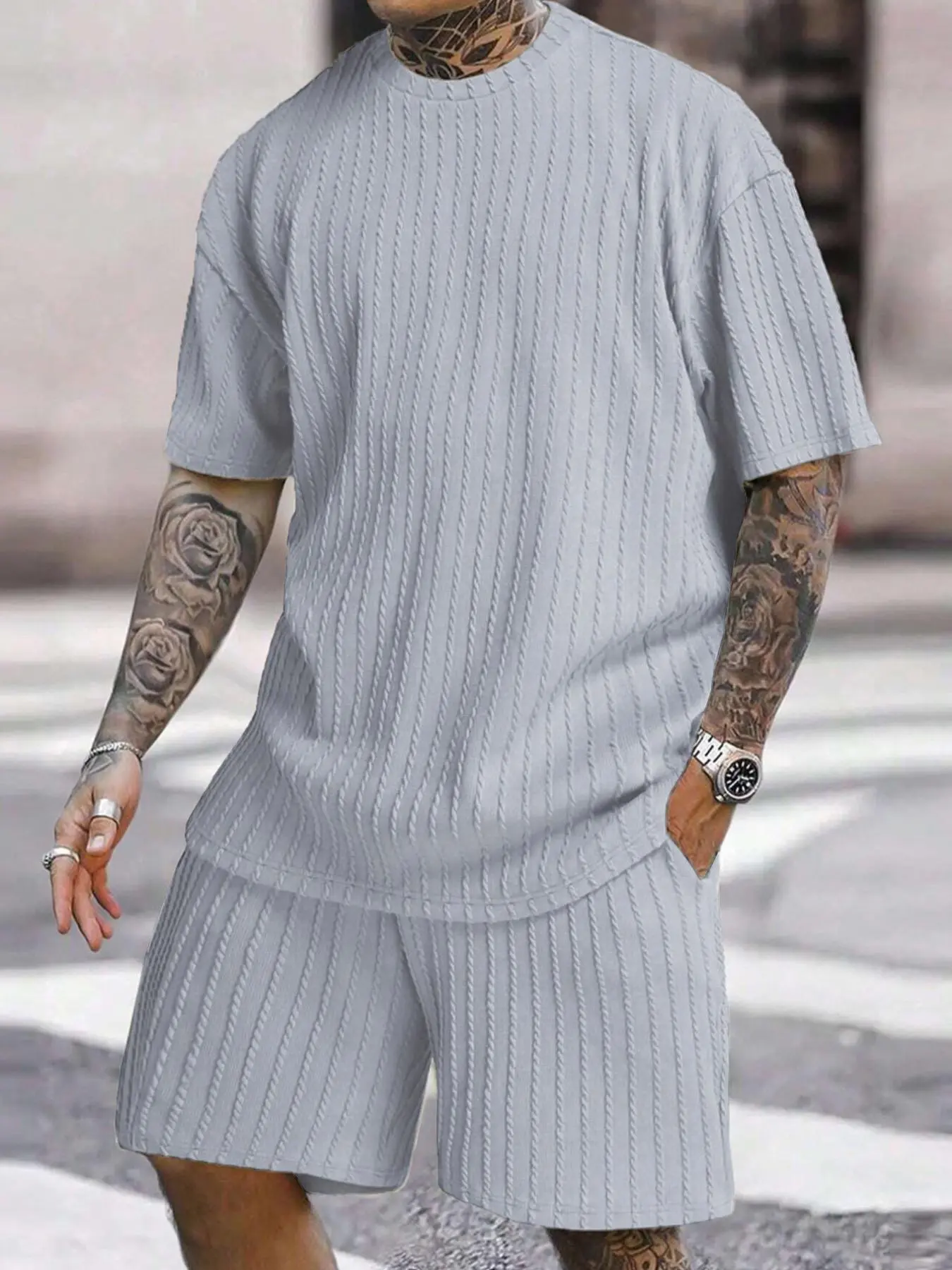 ⚡FINAL SALE⚡Men's Summer Casual Set - Breathable Tee & Drawstring Shorts