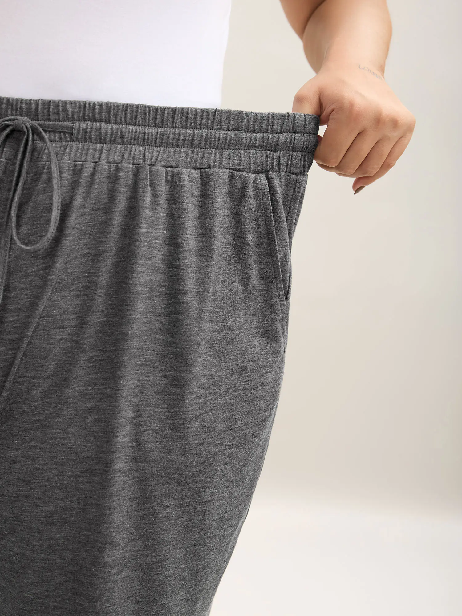 Women's Plus Size Wide-Leg Capri Lounge Baggy Pants