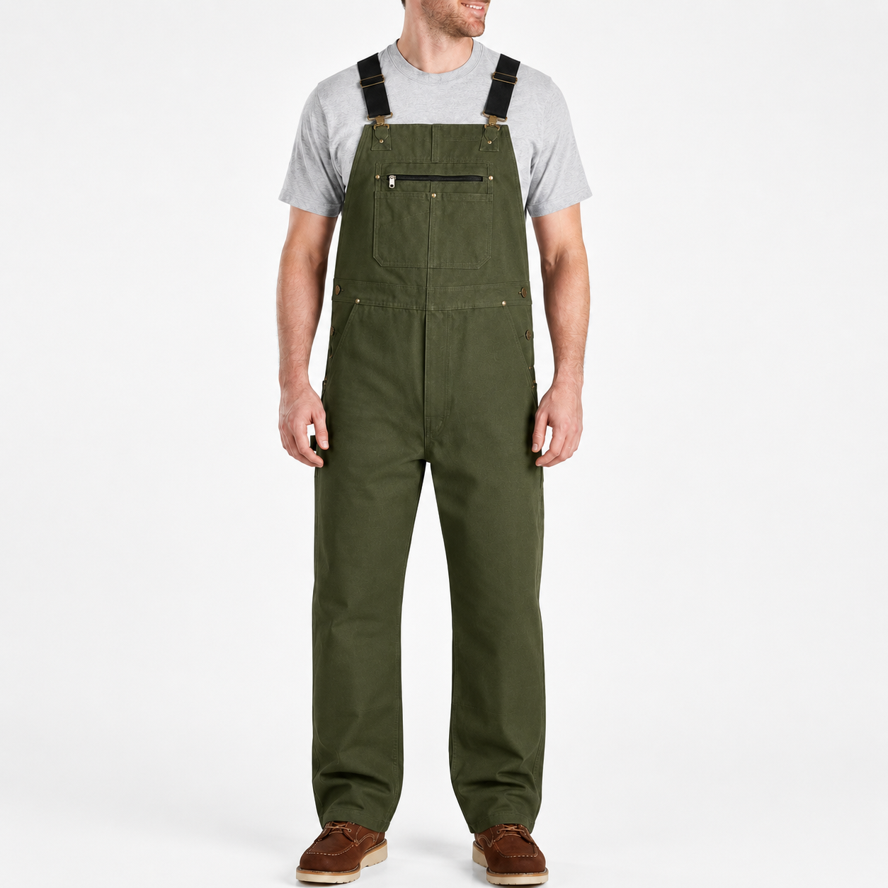 Field Green men’s utility bib overalls