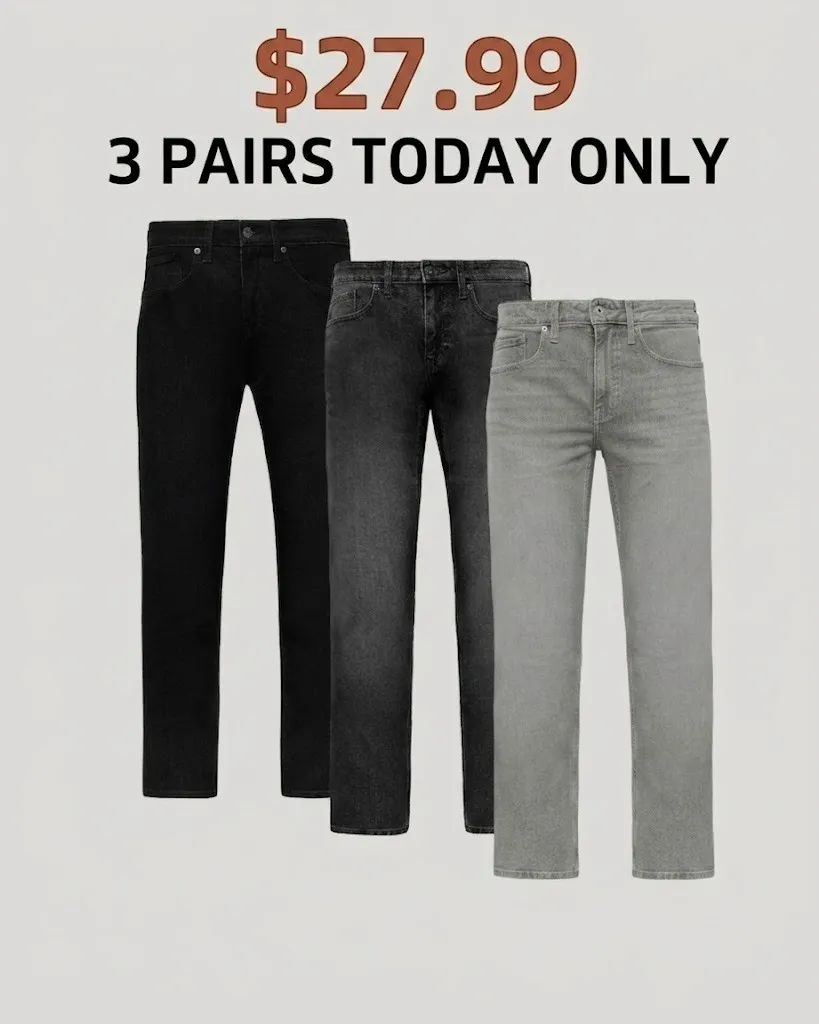 Straight Authentic Denim Jeans 3-Pack