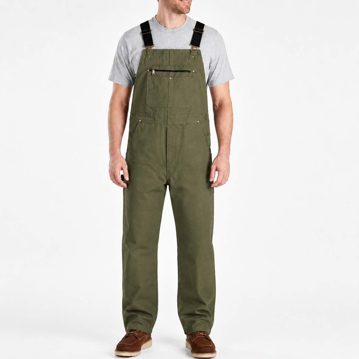 Olive Drab men’s utility bib overalls