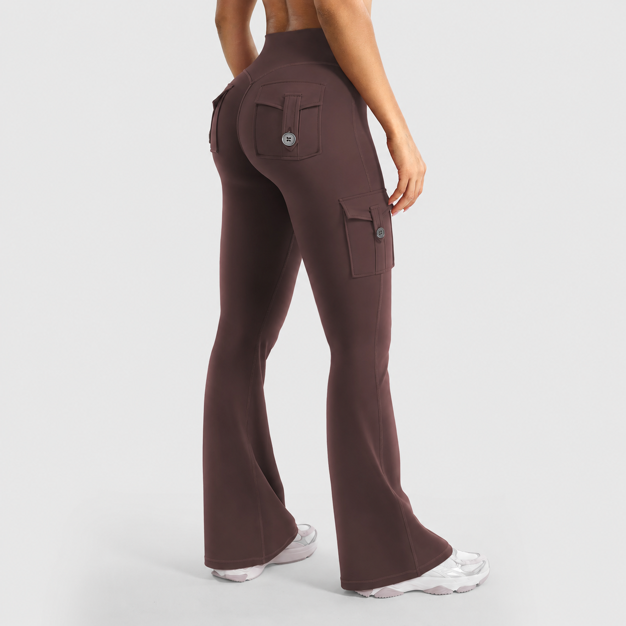 💥 8 Pack Only $24 | Women's Cargo Flare Leggings with Pockets 👖 High Waisted Hidden Scrunch Yoga Workout Pants ✨ No Front Seam Fitness Leggings