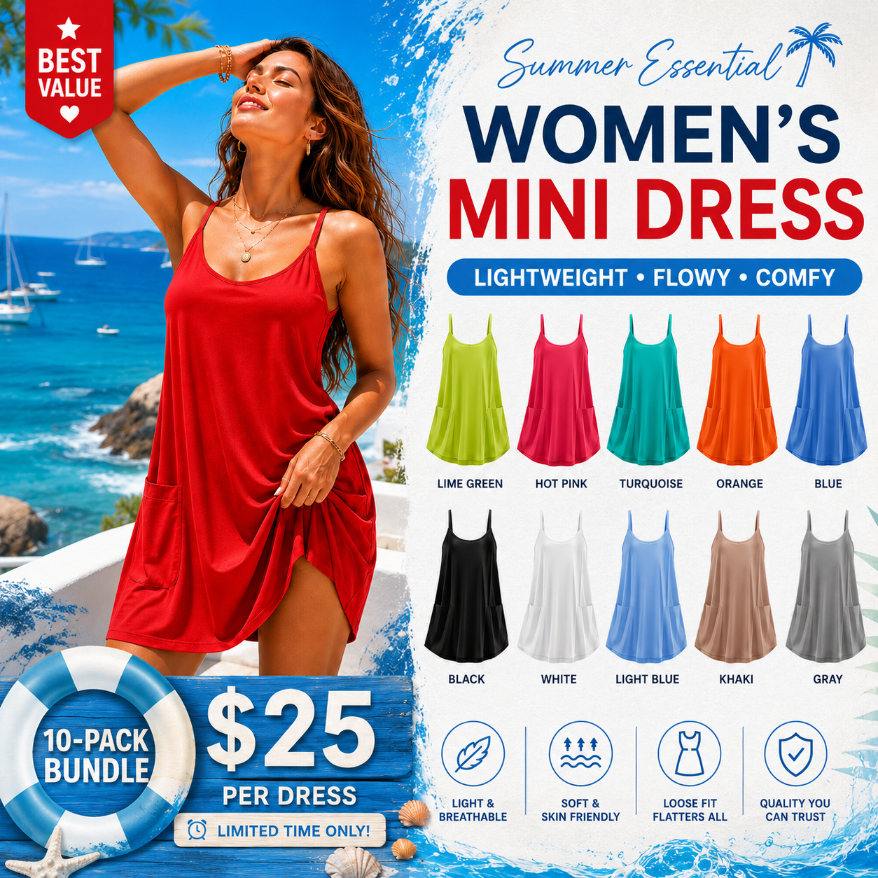 Women's Athletic Dress with Built-In Shorts