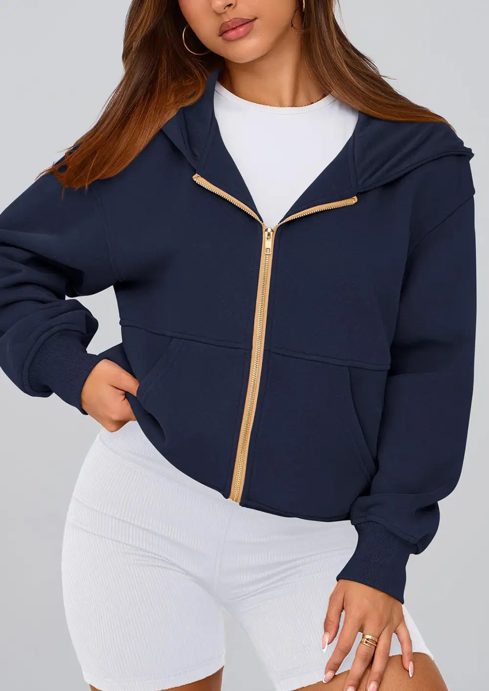 Hoodies ForWomen Sweatshirt Zip Up HoodieFall Fashion Trendy Long SleeveJackets Winter Clothing Outfits