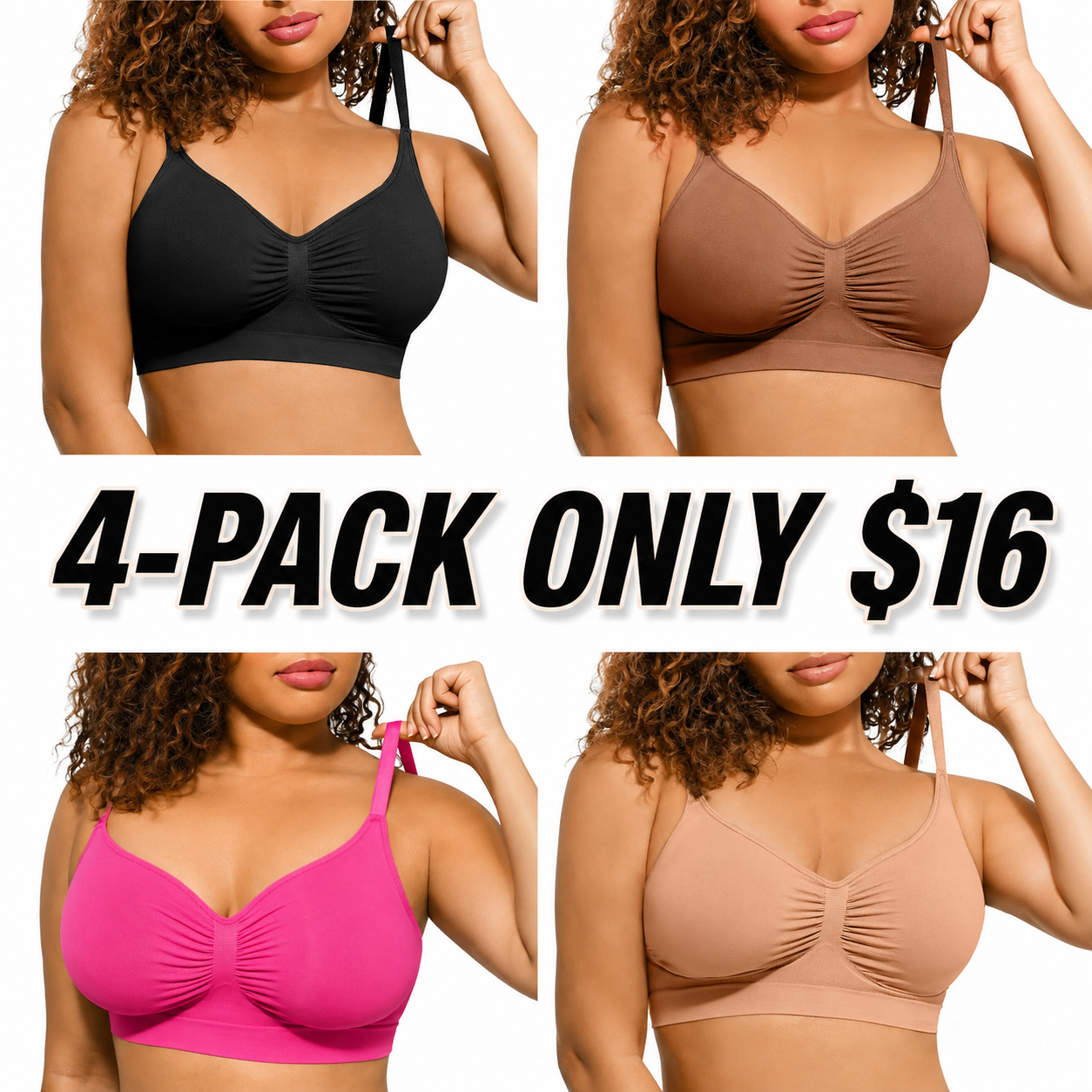 Women's Wireless Comfort Bra - Up to 44DD
