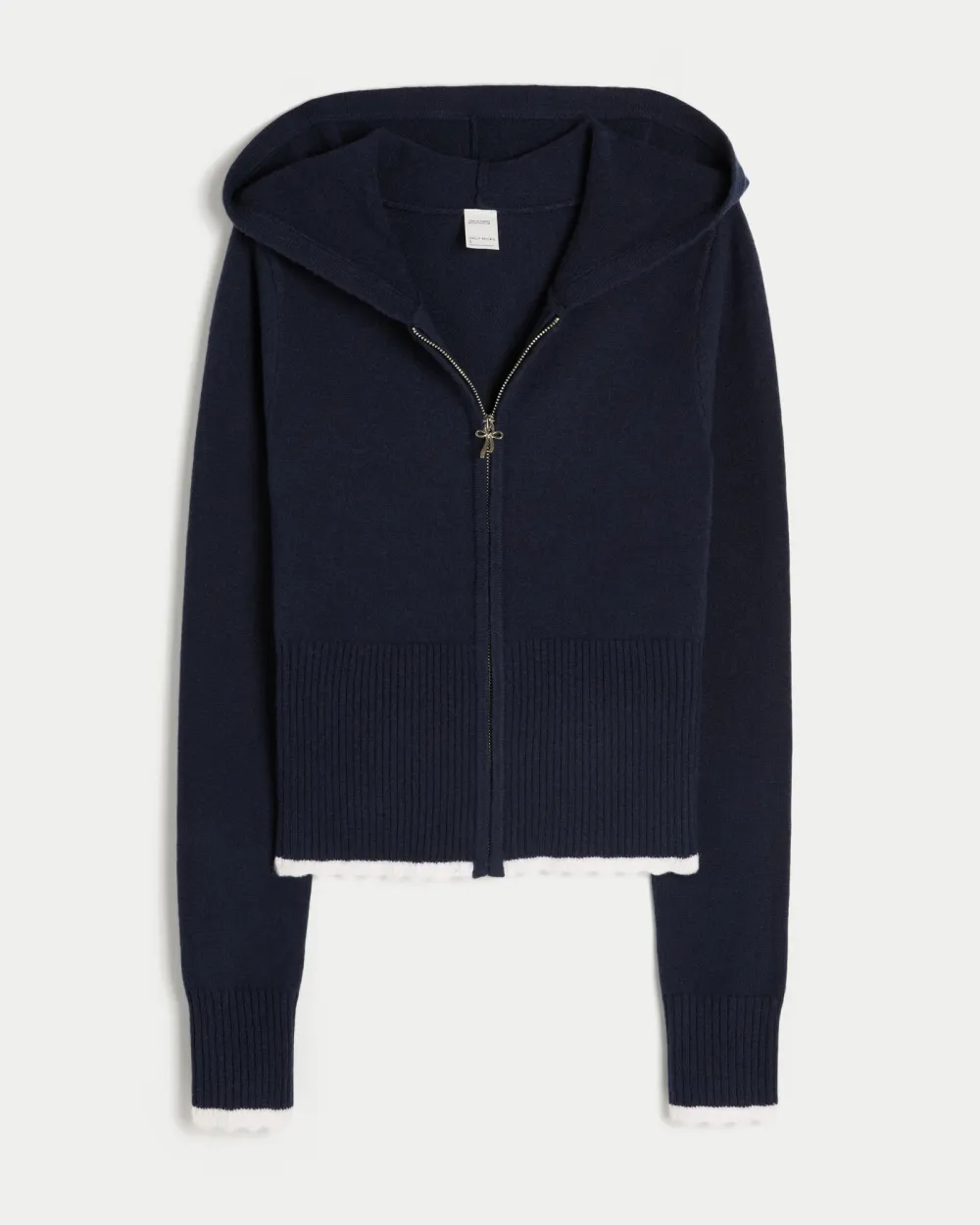 Cable-Knit Zip-Up Hoodie Sweater