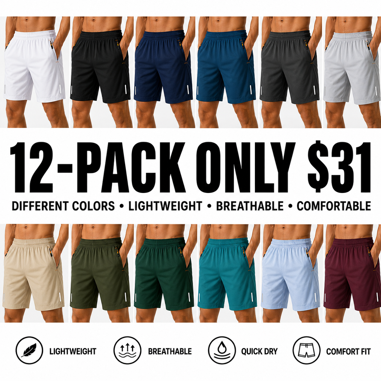 Men's Quick-Dry Athletic Shorts
