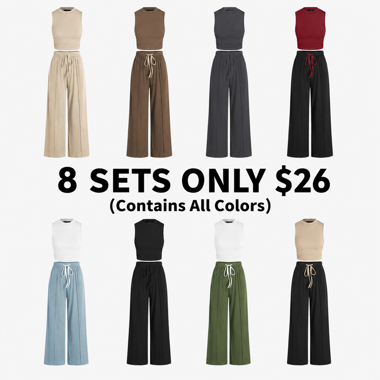 🔥8 COLORS ONLY $26! WOMEN'S CASUAL 2-PIECE SUMMER SET