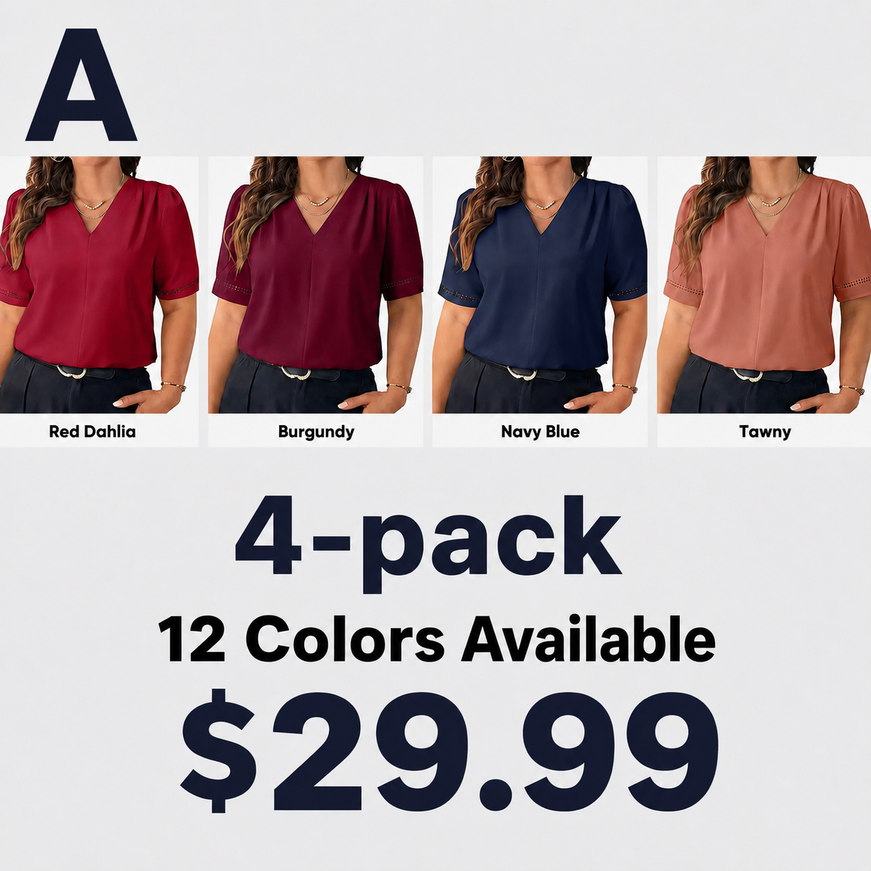 Dressy Casual Pleated V-Neck Short Sleeve Business Work Office Blouses Shirts (XS-L  1X-5X)