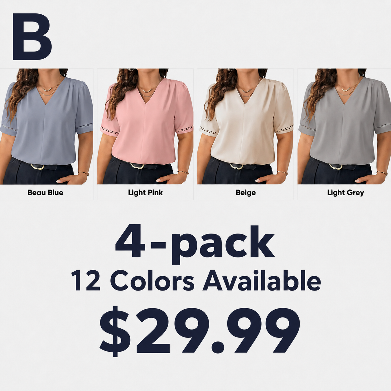 Dressy Casual Pleated V-Neck Short Sleeve Business Work Office Blouses Shirts (XS-L  1X-5X)