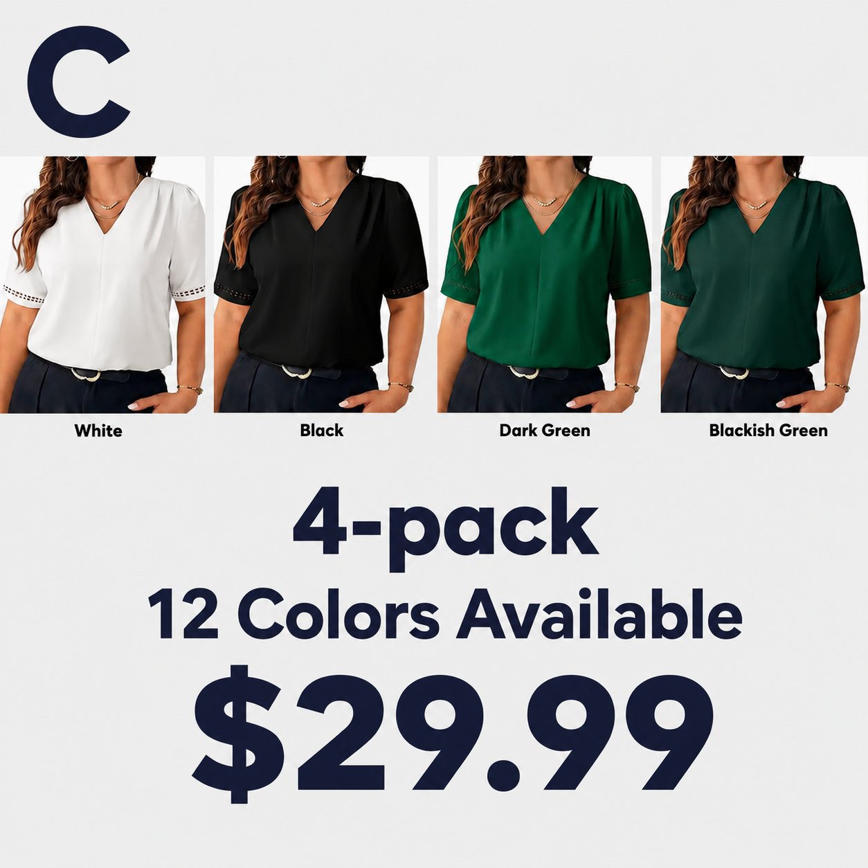 Dressy Casual Pleated V-Neck Short Sleeve Business Work Office Blouses Shirts (XS-L  1X-5X)