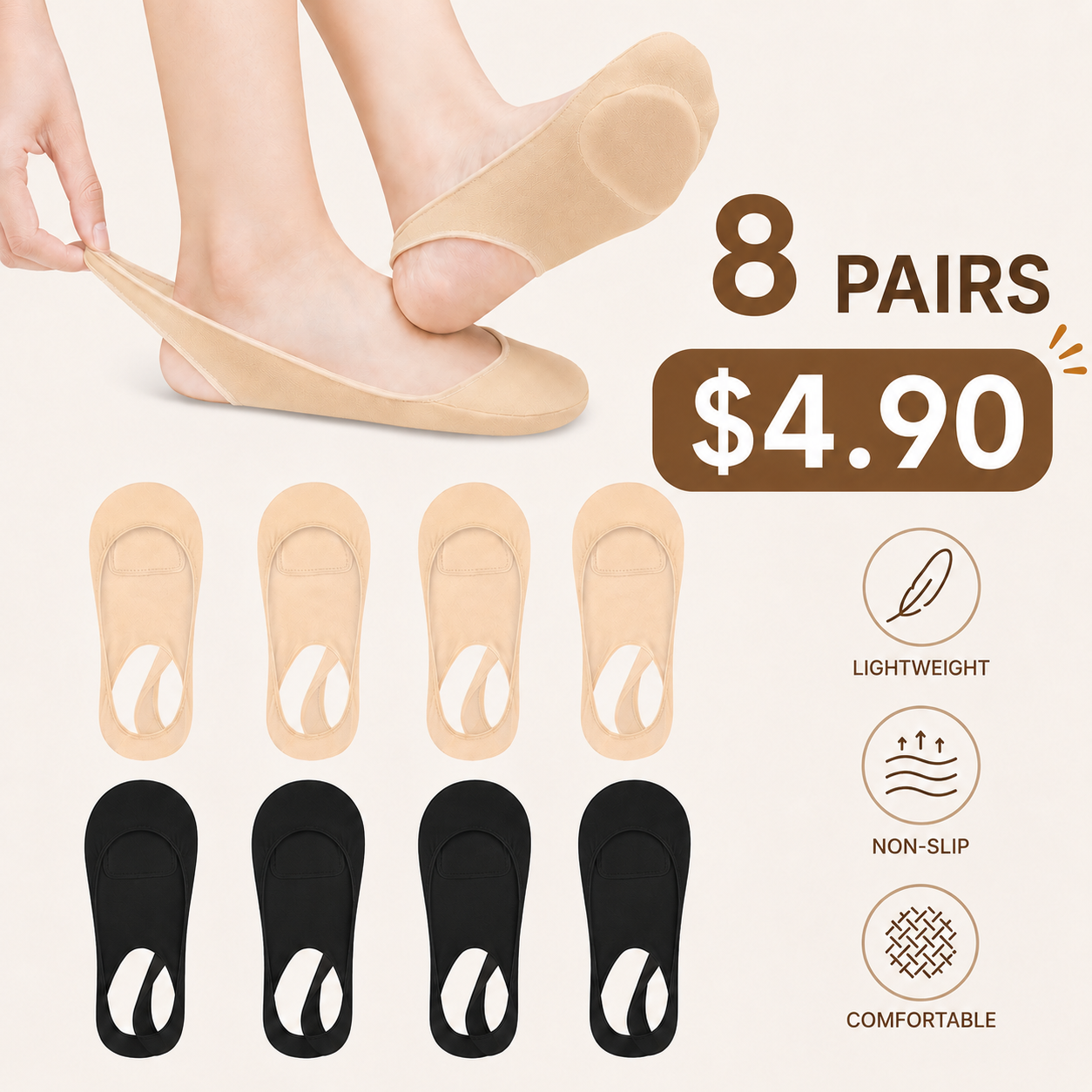 Sock-Style Ball of FootCushions for Women