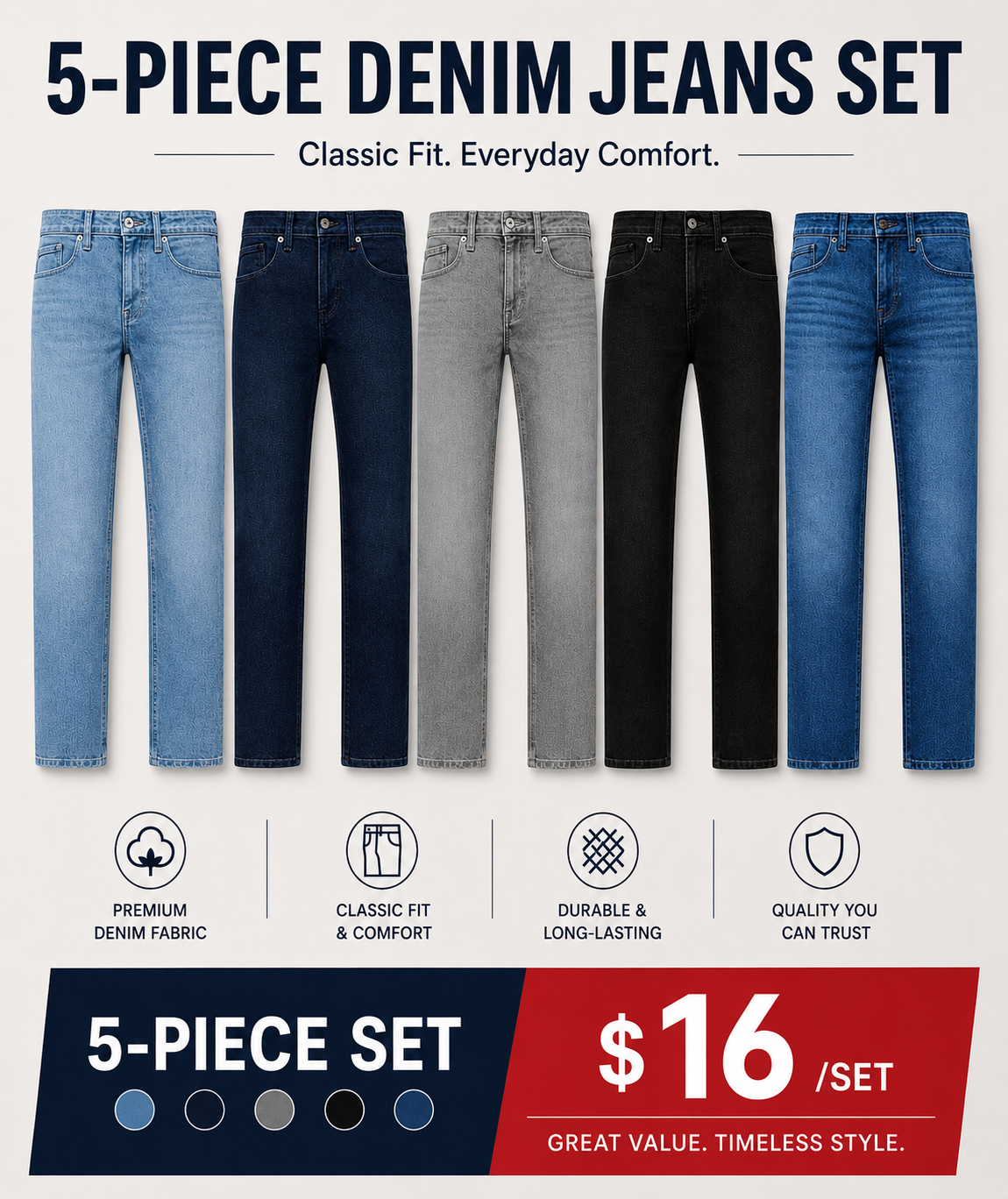 Straight Low-Stretch Jeans