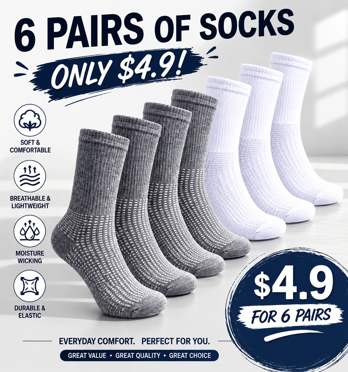 Active Crew Socks