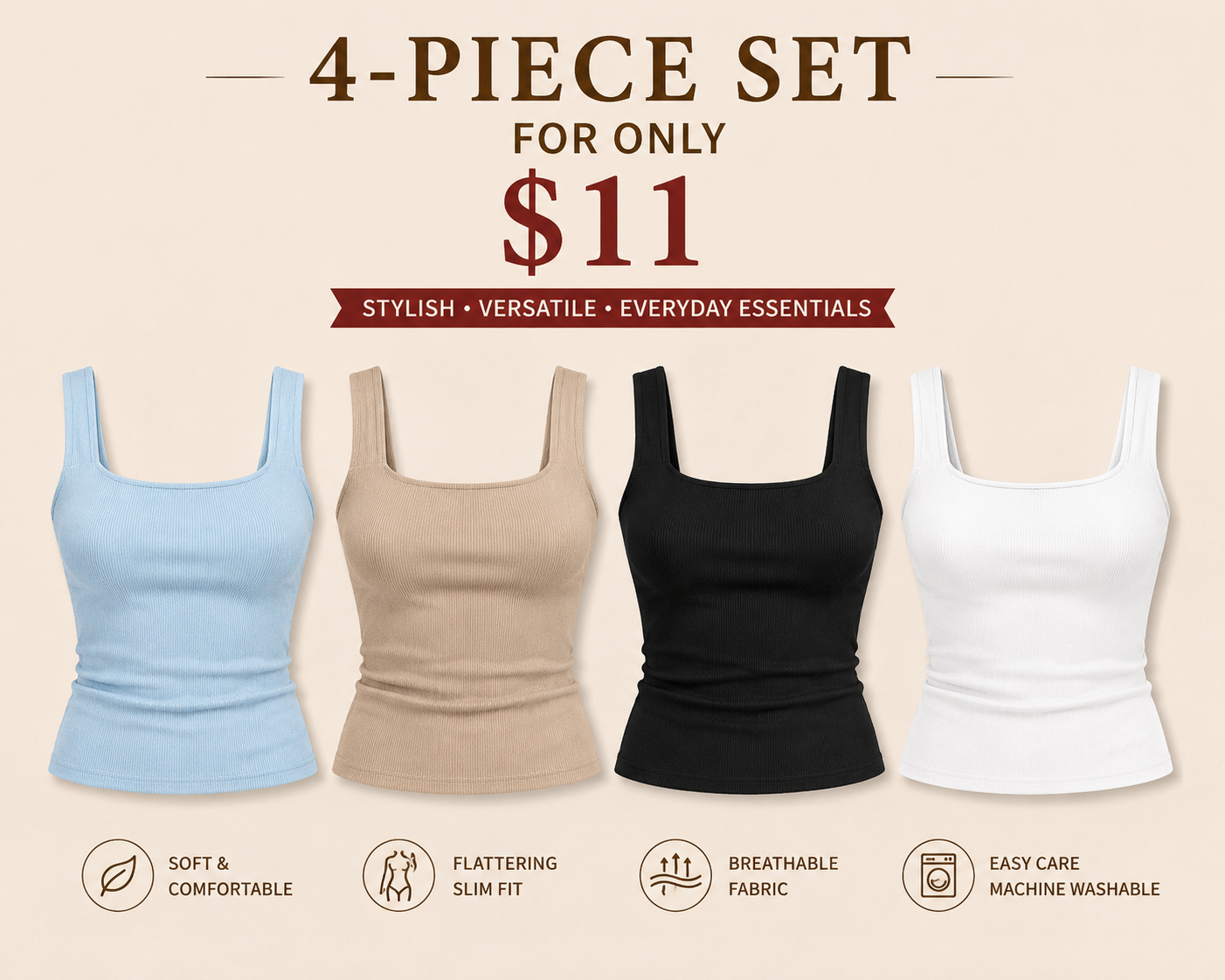 Sexy Skinny Solid Sleeveless KnitTank