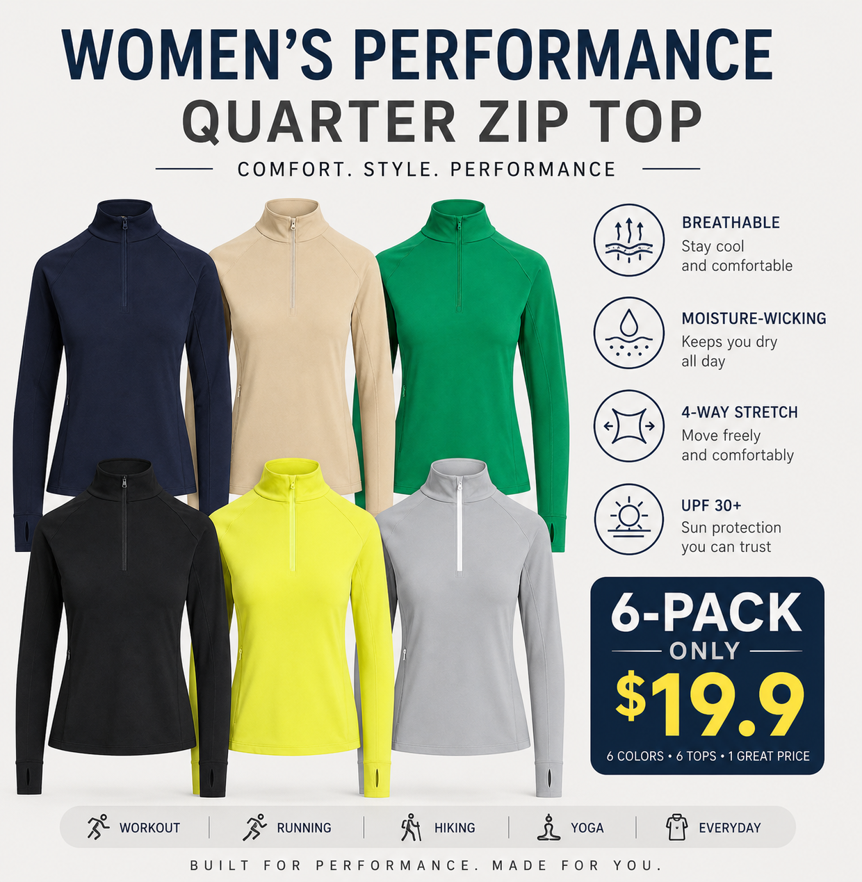 Stretch JerseyQuarter Zip