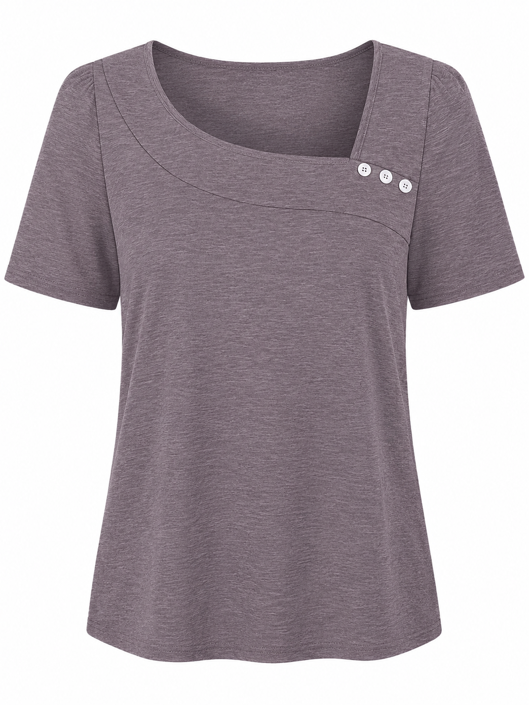 Women's Summer T-Shirt / Short-Sleeve Square-Neck Top