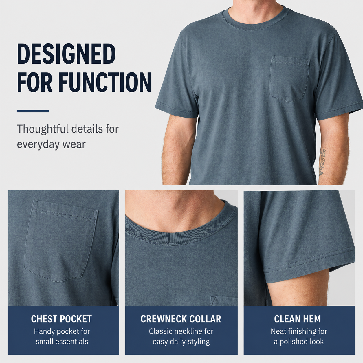 Men's Crewneck Pocket T-Shirt Multipack