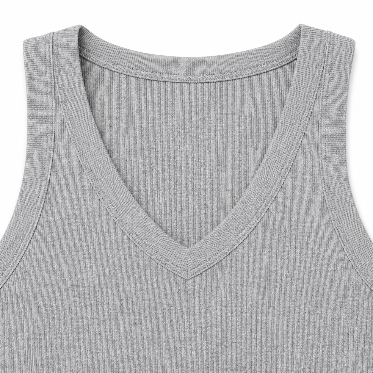 Women's Ribbed Knit V-Neck Sleeveless Slim-Fit Basic Tank Top