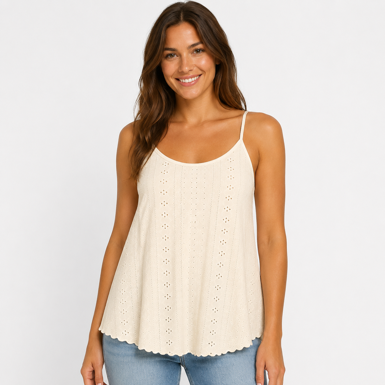 Women's Cute Sleeveless Top – Spaghetti Straps, Round Neck, Loose Fit