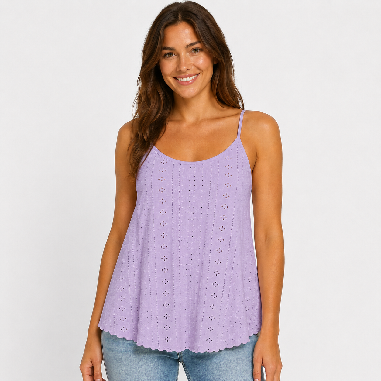 Women's Cute Sleeveless Top – Spaghetti Straps, Round Neck, Loose Fit