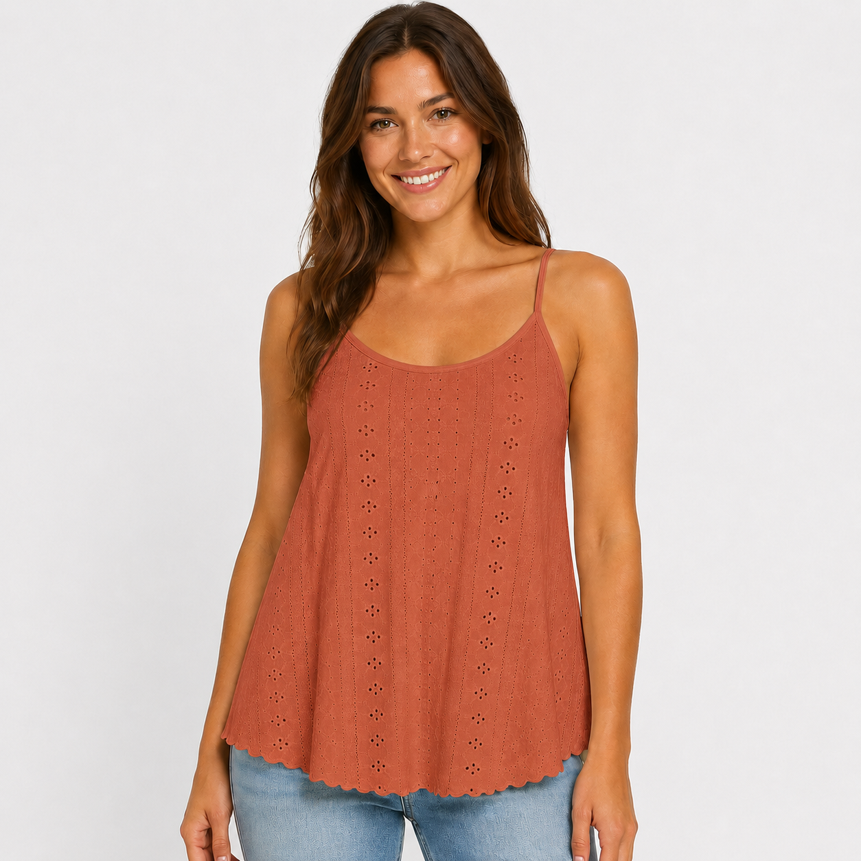 Women's Cute Sleeveless Top – Spaghetti Straps, Round Neck, Loose Fit